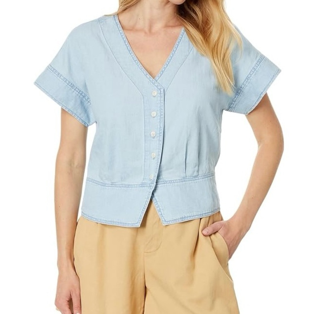 Madewell Pleated Short Sleeve Top